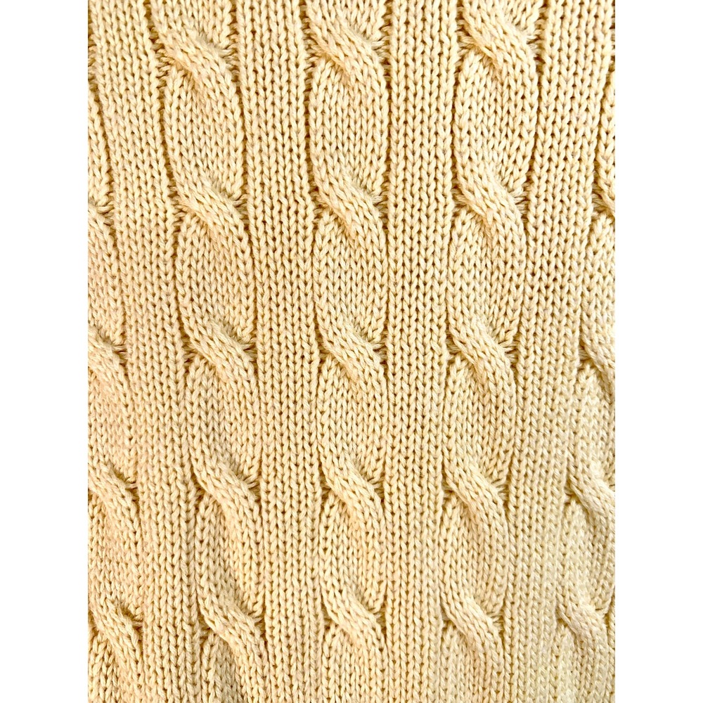 John Galt California Cable Knit Sweater Pale Lemon Yellow Crew Neck / One Size - Picture 9 of 14